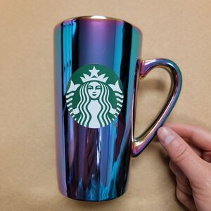 Starbucks 2022 Iridescent Rainbow 16 oz Tall Ceramic Siren Logo Coffee Tea Mug